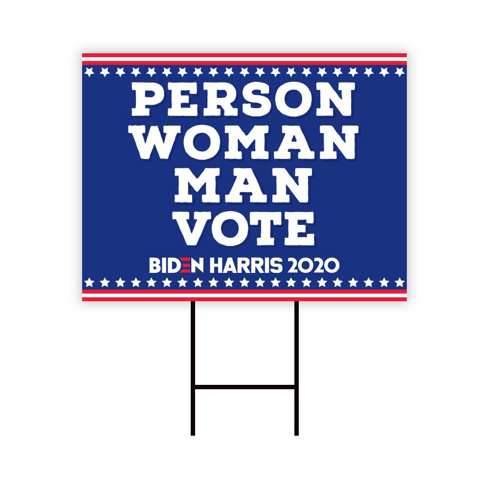 Person Woman Man Vote Biden for President 2020 Yard Sign