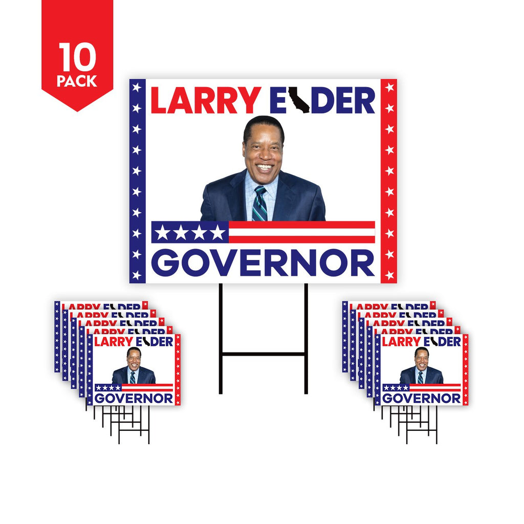 Pack of 10 Larry Elder For California Governor Yard Sign