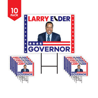 Pack of 10 Larry Elder For California Governor Yard Sign