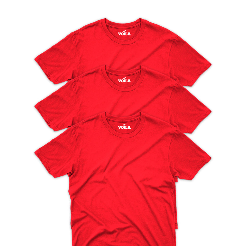 3 Pack Slim Fit Crew Neck T-Shirt for Men