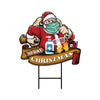 Santa Claus Mask Merry Christmas Yard Sign