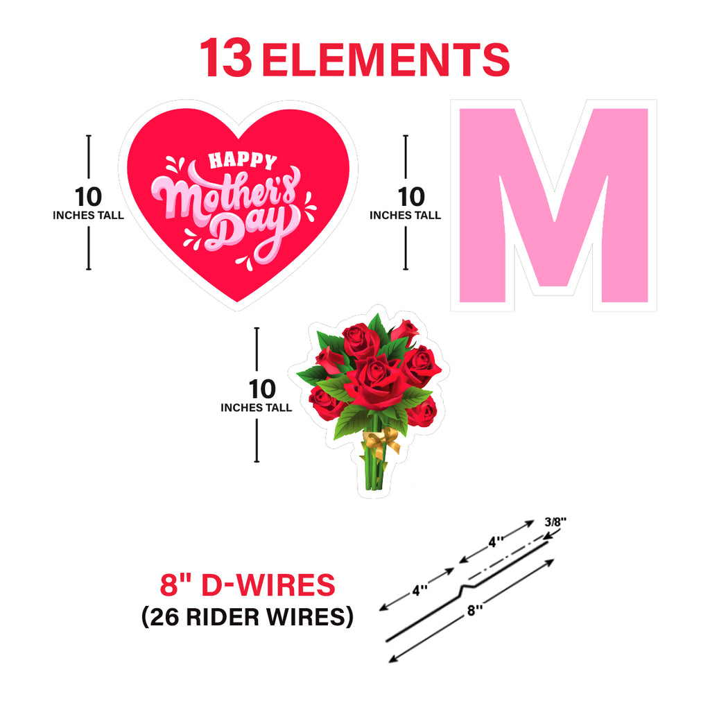 Happy Mother's Day Yard Sign Letters