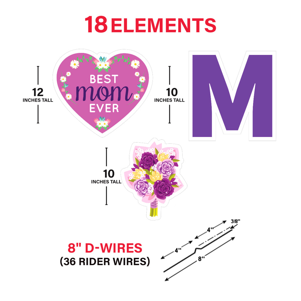 Happy Mother's Day Yard Sign Letters