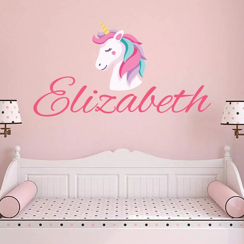 Personalized Name Unicorn Wall Decal