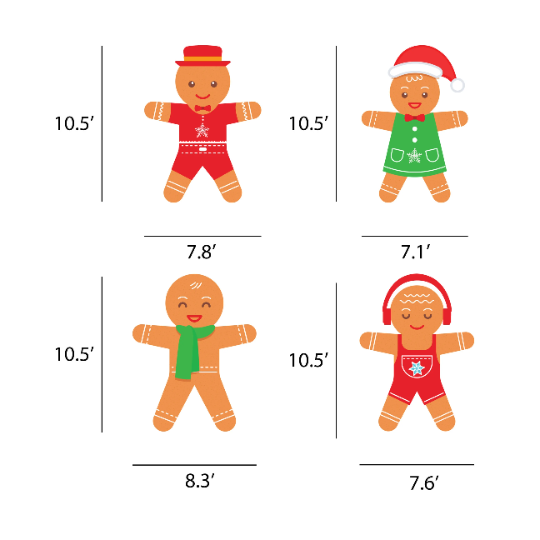 Gingerbread Christmas Yard Sign Cutouts