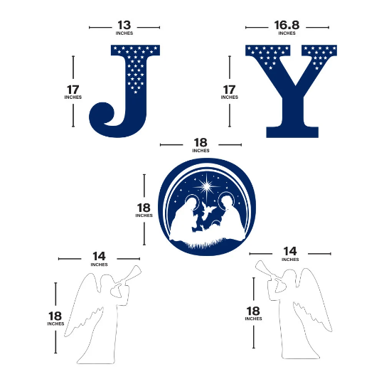 Holy Nativity Angel - JOY Yard Sign Letters