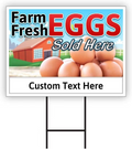 Custom Farm Fresh Eggs Yard Sign