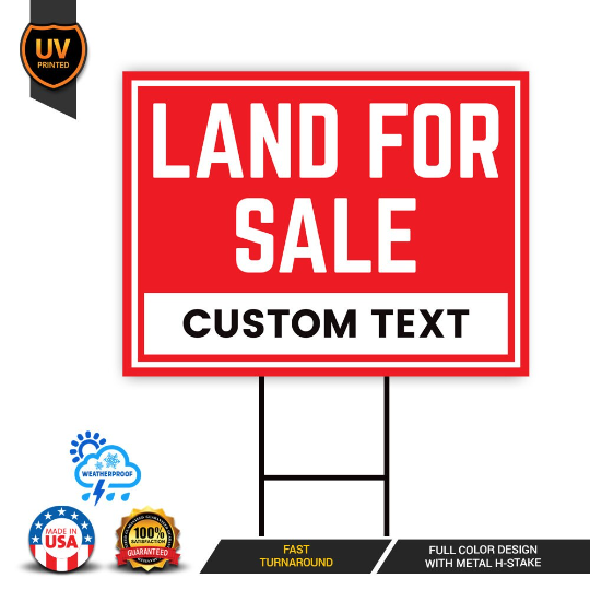 Custom Land For Sale Yard Sign