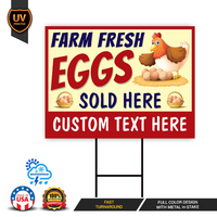 Custom Farm Fresh Eggs Yard Sign