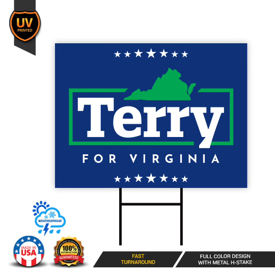 Terry McAuliffe For Virginia Governor Yard Sign