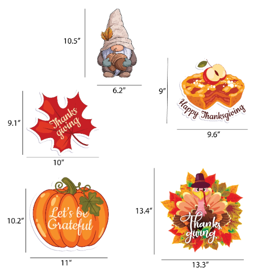 Fall Decorations Thanksgiving Yard Sign Cutouts