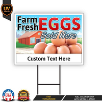 Custom Farm Fresh Eggs Yard Sign