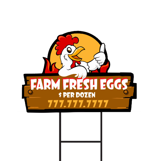 Custom Farm Fresh Eggs Yard Sign