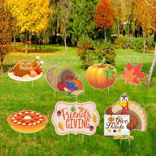 Fall Decorations Thanksgiving Yard Sign Cutouts