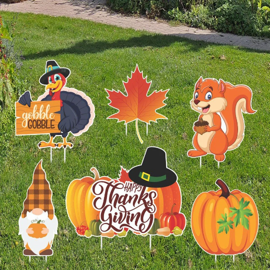 Fall Decorations Thanksgiving Yard Sign Cutouts