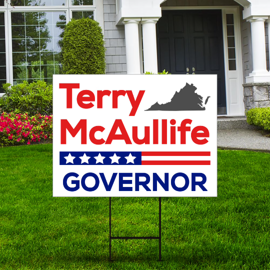 Terry McAuliffe For Virginia Governor Yard Sign