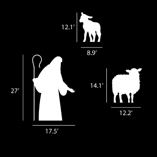 Holy Nativity - Shepherd With Sheep Yard Sign Cutouts