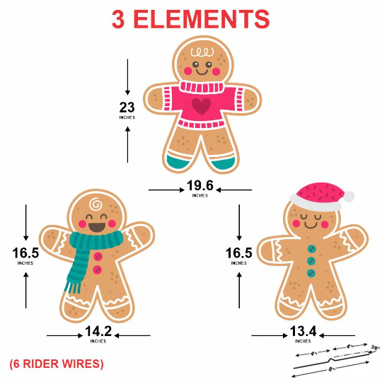 Gingerbread Christmas Yard Sign Cutouts