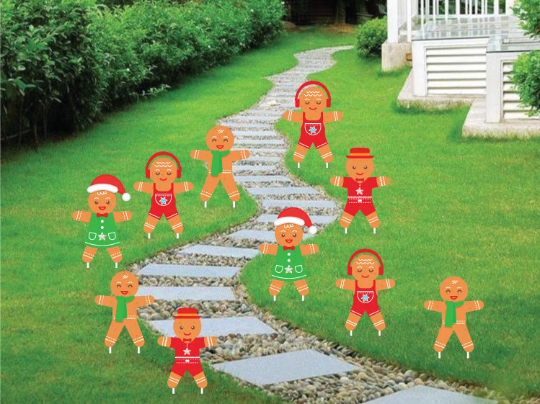 Gingerbread Christmas Yard Sign Cutouts