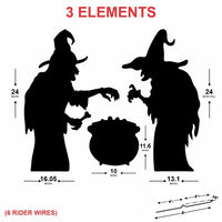 Black Witches Silhouette Yard Sign Cutouts