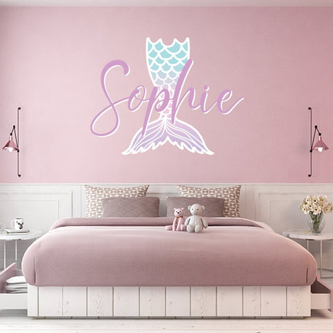 Personalized Name Mermaid Wall Decal