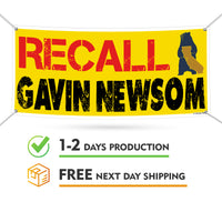 Recall Newsom Gavin Banner Sign