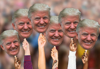 Trump Face Fans With Wooden Handle