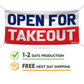 Open For Take Out Banner Sign