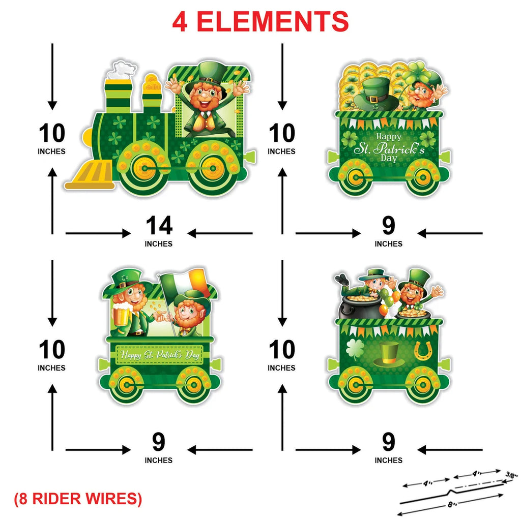 St. Patrick's Day Train Yard Sign Cutouts