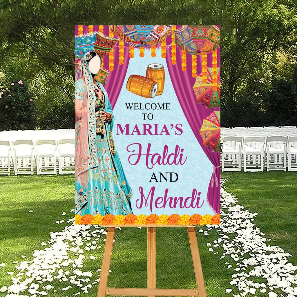 Custom Haldi Mehndi Foam Board Poster Sign
