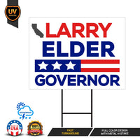Larry Elder For California Governor Yard Sign