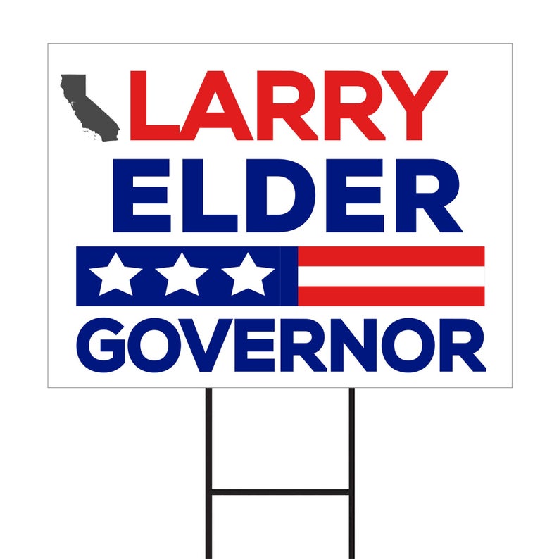 Larry Elder For California Governor Yard Sign