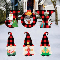 Christmas Joy Gnomes Santa Yard Sign Cutouts
