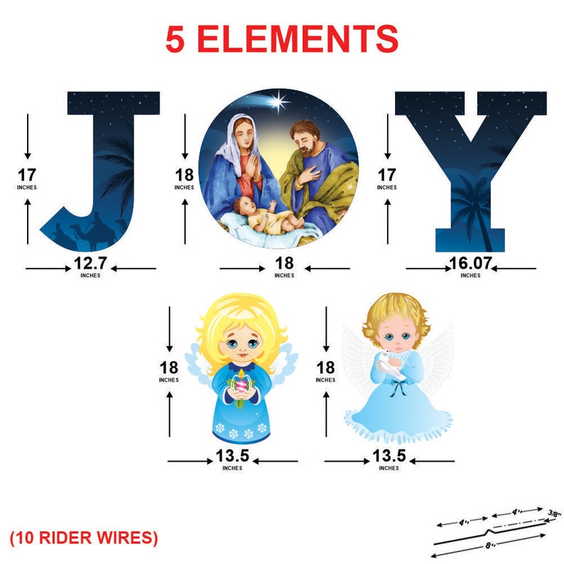 Holy Nativity Angel - JOY Yard Sign Letters
