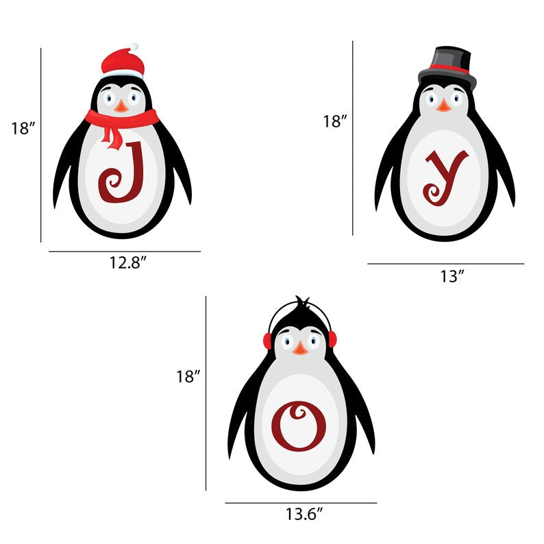 Joy Penguin Yard Sign Cutouts