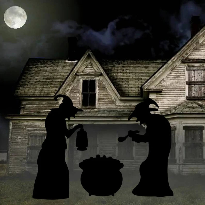 Black Witches Silhouette Yard Sign Cutouts