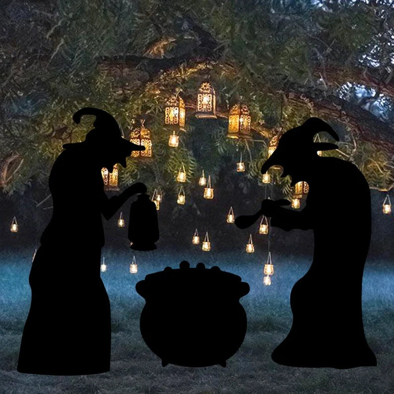 Black Witches Silhouette Yard Sign Cutouts
