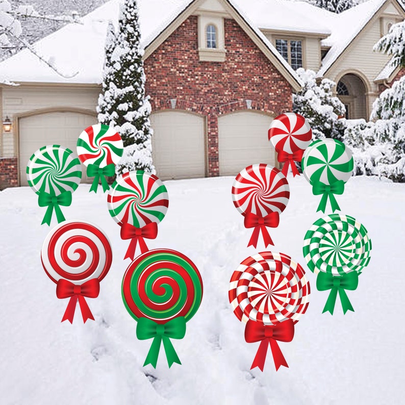 Christmas Peppermint Yard Sign Cutouts