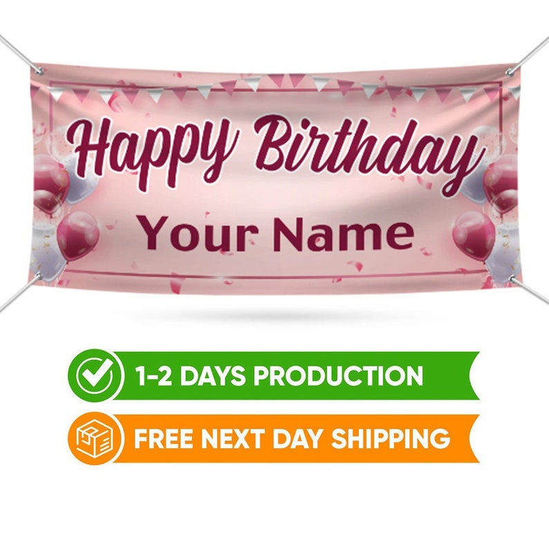 Happy Birthday Banner Sign Personalized