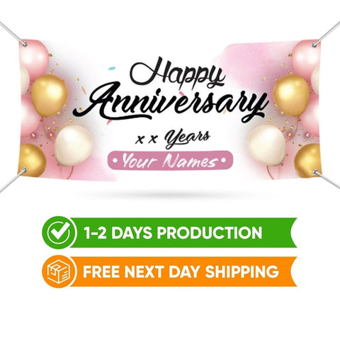 Happy Anniversary Banner Sign Personalized