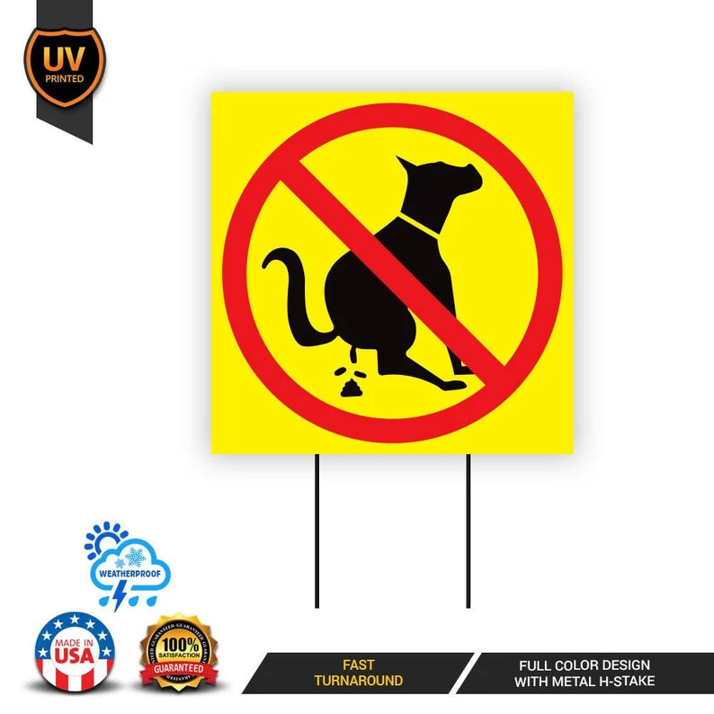 Pack of 3 No Poop Zone Yard Sign