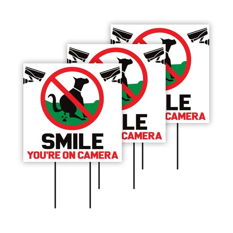 Pack of 3 No Poop Zone Yard Sign