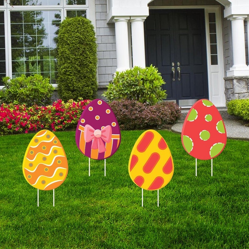 Easter 2024 Egg Yard Sign Decorations