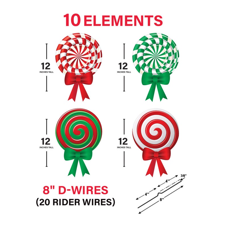 Christmas Peppermint Yard Sign Cutouts