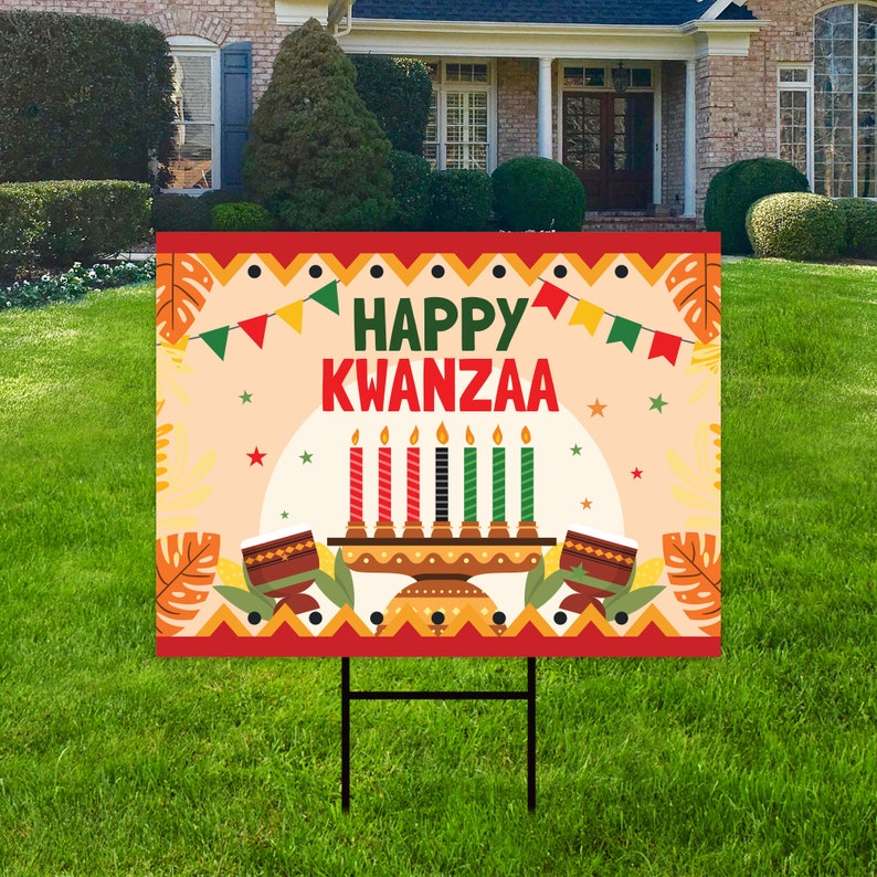 Happy KWANZA Yard Sign