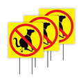 Pack of 3 No Poop Zone Yard Sign