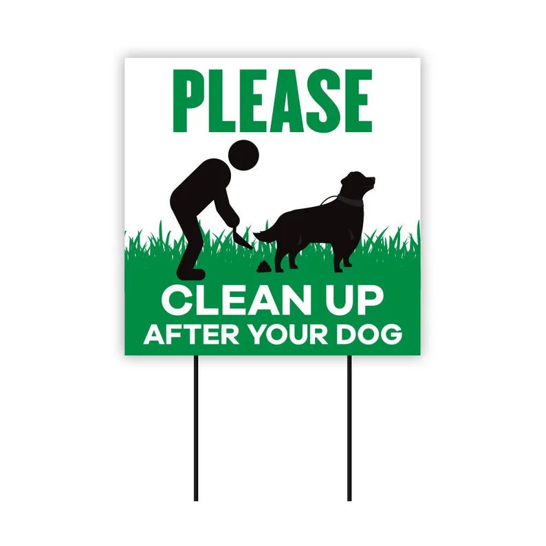 Pack of 3 Please Clean Up After Your Dog Yard Sign