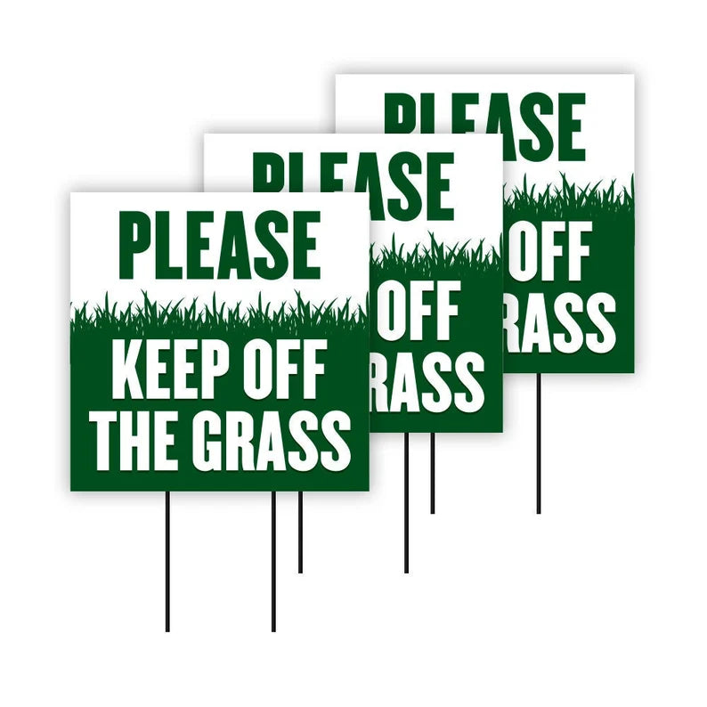 Pack of 3 Keep Off Grass Yard Sign