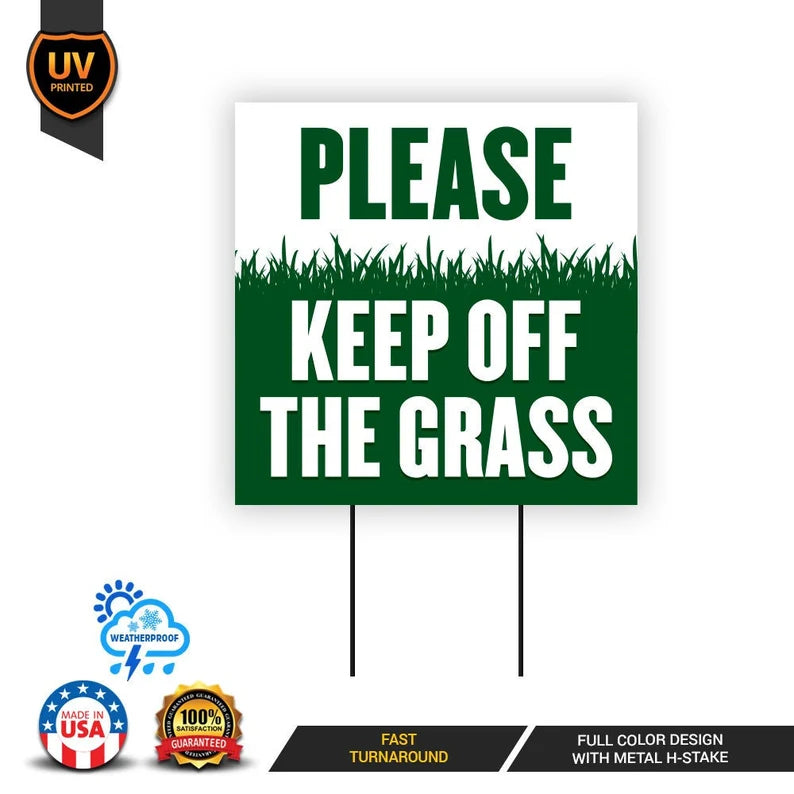 Pack of 3 Keep Off Grass Yard Sign