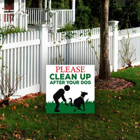 Pack of 3 Please Clean Up After Your Dog Yard Sign